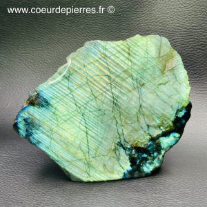 Labradorite bloc une face polie de Madagascar 0,778kg (réf bl1f20)
