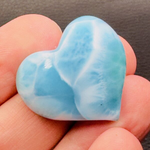 Coeur en Larimar de République Dominicaine (réf lar13) – Image 4
