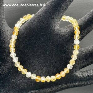 Bracelet en citrine naturelle du Brésil “Perles 4mm Facettées”