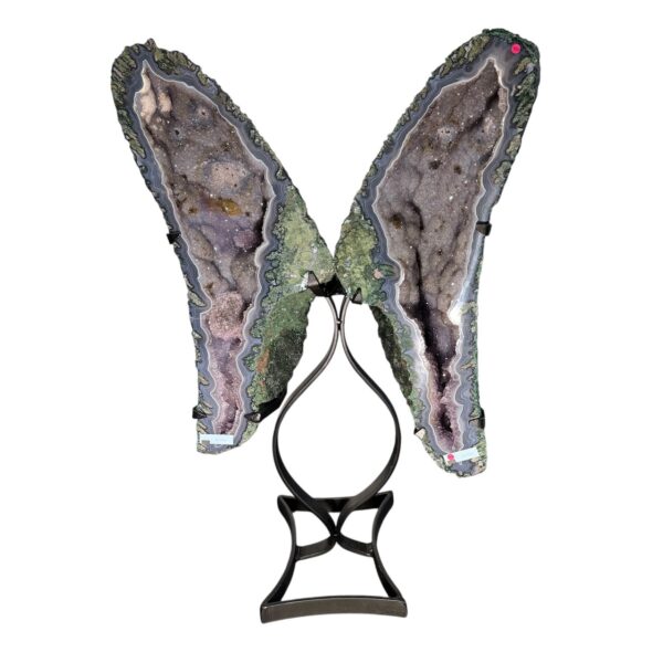 Géode de Calcédoine sur Agate "Ailes de Papillon" – Image 3