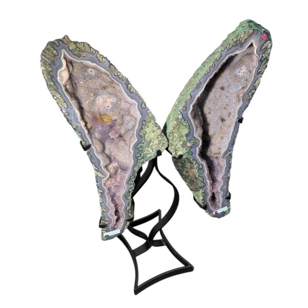 Géode de Calcédoine sur Agate "Ailes de Papillon" – Image 5