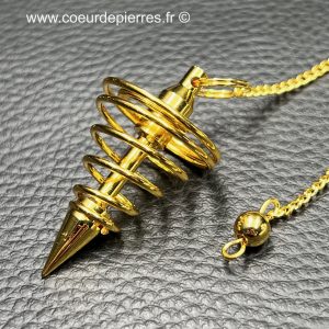 Pendule “spirale” en métal doré (réf pm14)