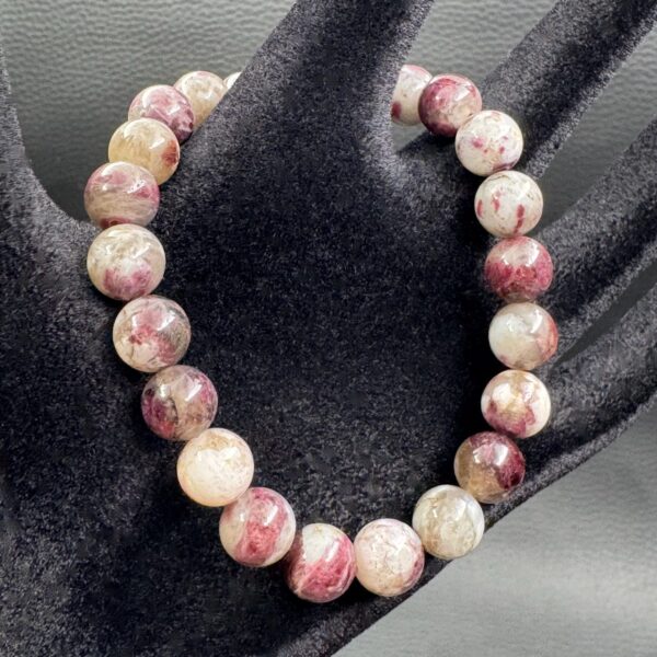 Bracelet en Quartz Tourmaline Rubellite "perles 8mm" – Image 2