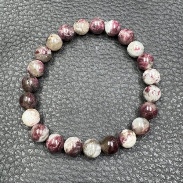 Bracelet en Quartz Tourmaline Rubellite "perles 8mm" – Image 3