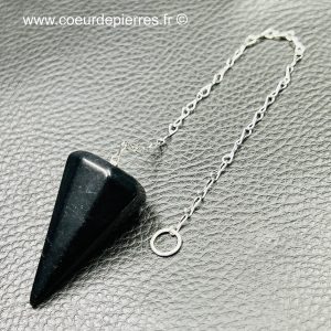 Pendule « hexagonale » en obsidienne du Mexique (Réf p13)