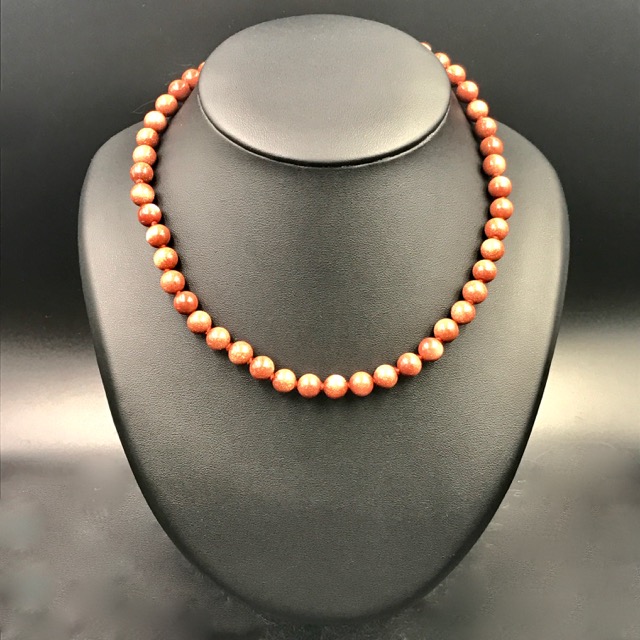 Collier perles en pierres soleil de synthèse (réf cps2)