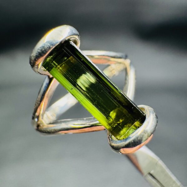 Bague avec Tourmaline Verte "Taille 57" (réf bat26) – Image 3