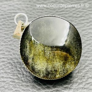 Pendentif obsidienne doré du Mexique (réf od2)