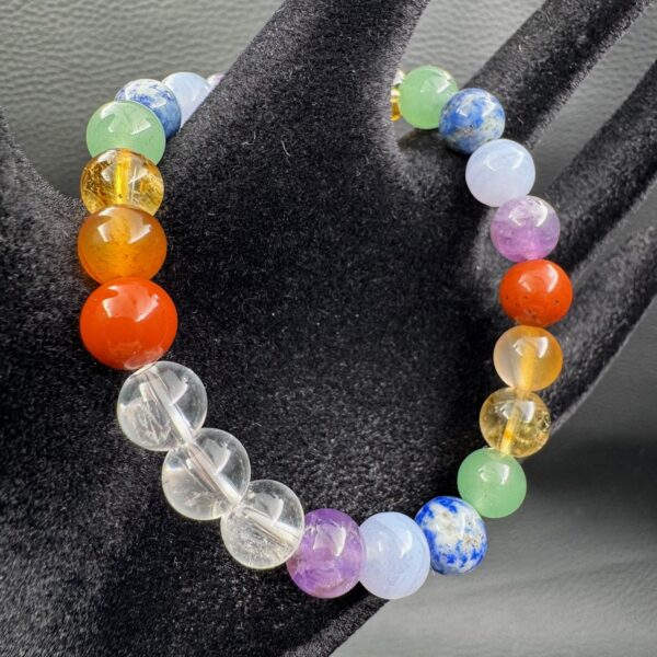 Bracelet sept chakras "perles 8mm" (réf b7c2) – Image 2