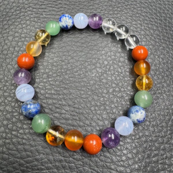 Bracelet sept chakras "perles 8mm" (réf b7c2) – Image 3