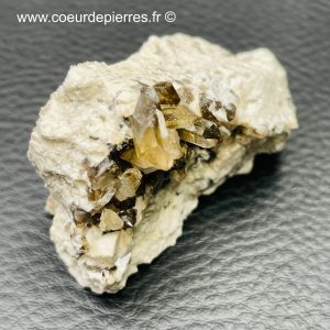 Quartz fumé sur albite de France (réf pqf6)