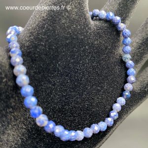 Bracelet en dumortiérite perles facettée de 3mm