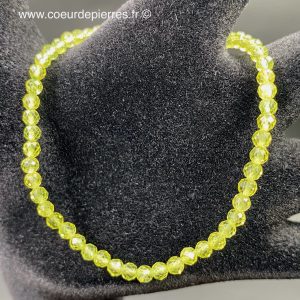 Bracelet en Péridot d’Egypte “perles facettées de 3 mm”
