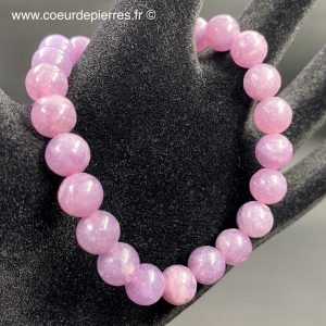 Bracelet en lépidolite violette du Brésil perles de 8mm “qualité extra”
