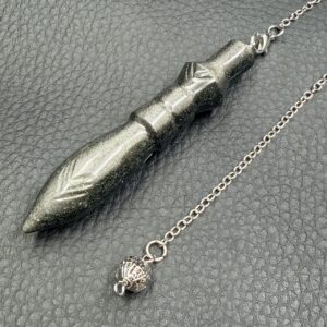 Pendule de Thôt en Obsidienne Argentée