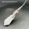 Pendule en Cristal de Roche Laiteux du Brésil «Elfique» (p25) – Image 3
