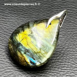Pendentif labradorite couleur doré (réf ld28)