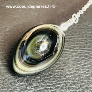 Pendule en obsidienne oeil céleste du Mexique “oeuf” (réf p34)