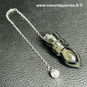Pendule “égyptien” en obsidienne oeil céleste du Mexique (réf p29)