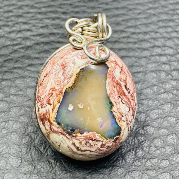 Pendentif en Opale de Feu du Mexique (réf pom6) – Image 2
