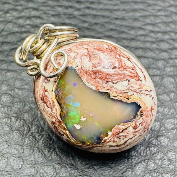 Pendentif en Opale de Feu du Mexique (réf pom6) – Image 3