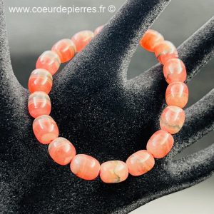 Bracelet rhodochrosite d’Argentine “perles ovales qualité extra”