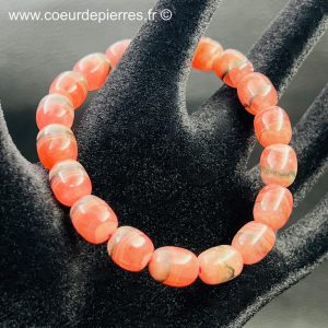 Bracelet rhodochrosite d’Argentine « perles ovales qualité extra »