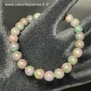 Bracelet en opale noire d’Honduras (extra) « perles de 8mm »