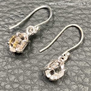 Paire de boucles d’oreilles en diamant herkimer des USA (réf boq8)