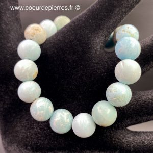 Bracelet en Dickite “turquoise” de Madagascar perles de 10mm