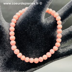 Bracelet en Rhodochrosite du Pérou “perles de 6mm Qualité supérieure”