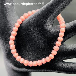 Bracelet en Rhodochrosite du Pérou « perles de 6mm Qualité supérieure »