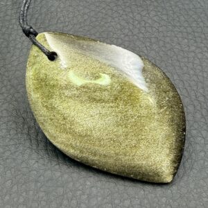 Pendentif en Obsidienne Dorée