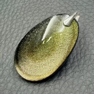 Pendentif en Obsidienne Dorée