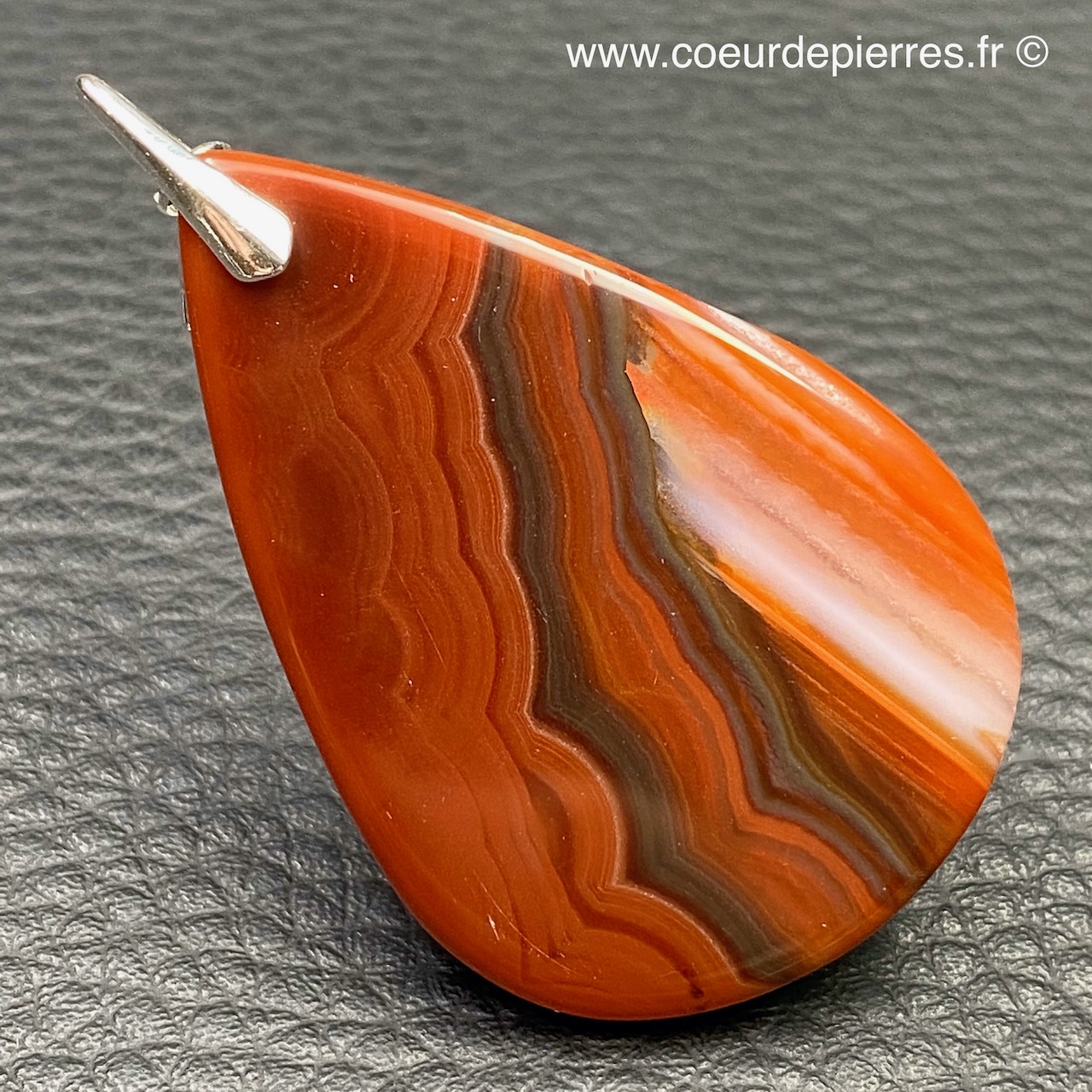 Pendentif en cornaline de Madagascar "grand modèle" (réf ...