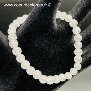 Bracelet cristal de roche craquelé « perles de 6mm »