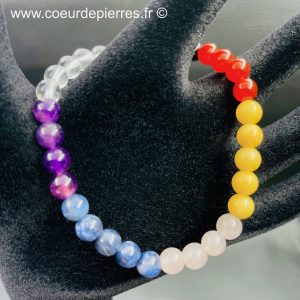 Bracelet sept chakras « perles de 6mm » (ref b7c3)