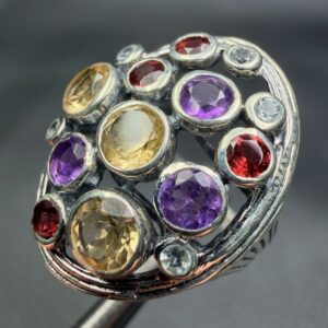Bague Améthyste Multi Gemmes