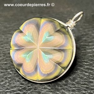 Pendentif en obsidienne oeil céleste suprême, mine « La Lobera », Nayarit, Mexique (réf ooc39)