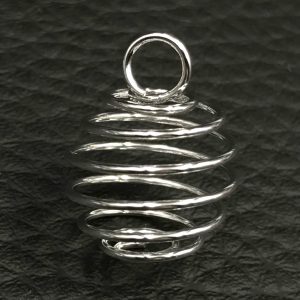 Pendentif cage spirale pour pierres brutes ou roulées (taille moyenne)