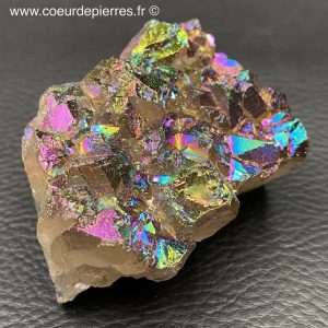 Druse de quartz titane « bombardé » (ref qt7)