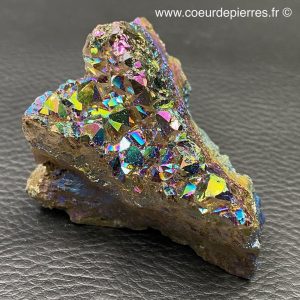 Druse de quartz titane « bombardé » (ref qt9)
