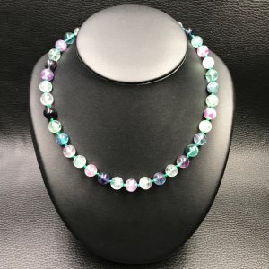 Collier perle en fluorite de Chine (réf cfl2)