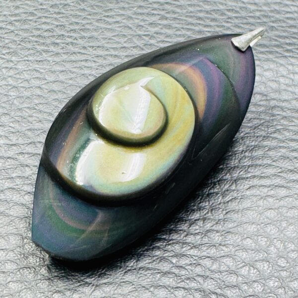 Pendentif Obsidienne Oeil Céleste « suprême » Mexique  (réf ooc24) – Image 3