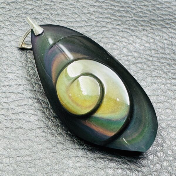 Pendentif Obsidienne Oeil Céleste « suprême » Mexique  (réf ooc24) – Image 4