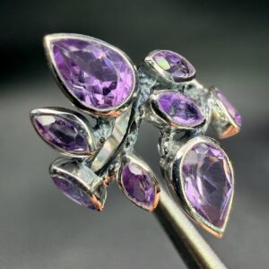 bague lierre d'améthyste