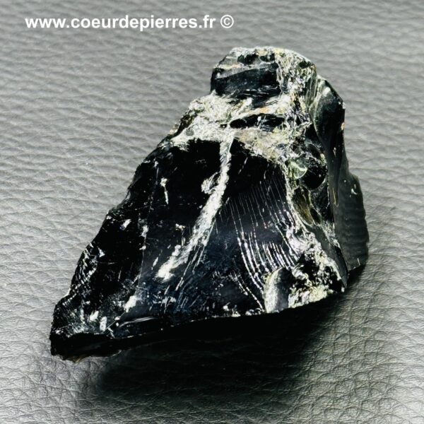 Obsidienne noire brute du Mexique (réf ob9) | Cœur de Pierres