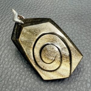 Pendentif en Obsidienne Dorée