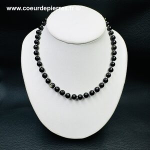 Collier en Obsidienne Dorée du Mexique “perles 8mm”