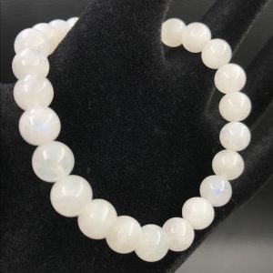 Bracelet en péristerite perles de 7 mm « labradorite blanche » (réf bpla3)